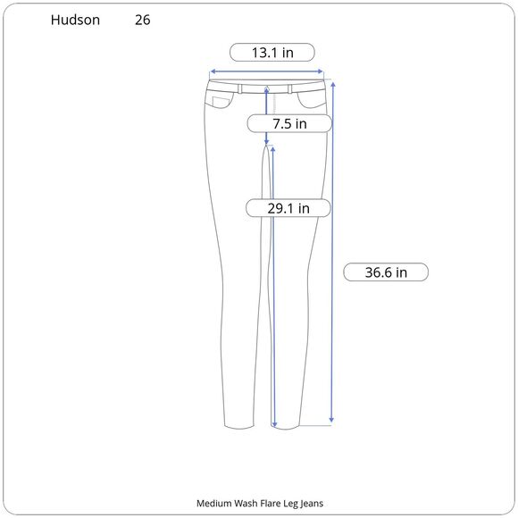 Hudson Low Rise Flare Leg Jeans - Women's 26 - Picture 7 of 7